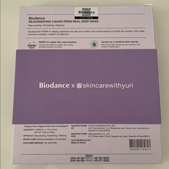 Biodance Rejuvenating Caviar PDRN Real Deep Mask - 4 Pack - Picture 9 of 13